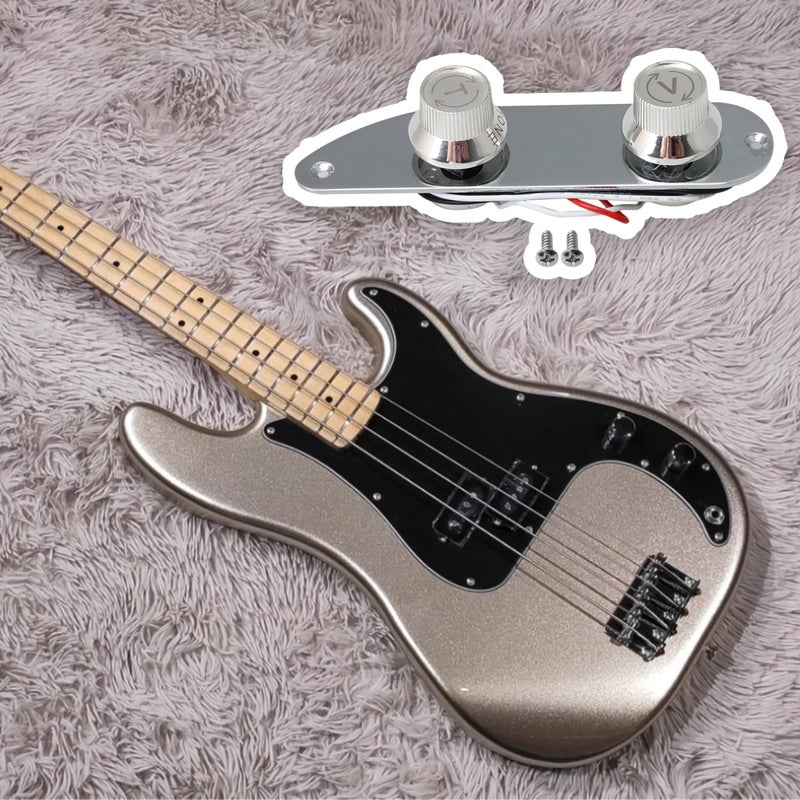 Lovermusic Silver 4.92inch Length Metal Prewired Guitar Control Plate Telecaster Control Plate Replacement Parts for Electric Guitar - Image 2